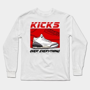 AJ 3 Retro White Cement Sneaker Long Sleeve T-Shirt